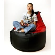 Pouffe GO GIFT Black Red Cream Bronze Imitation Leather 130 x 90 cm