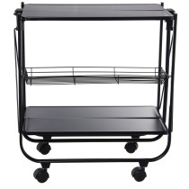 Chariot de service Alexandra House Living Noir 68 x 70 x 40 cm Pliable