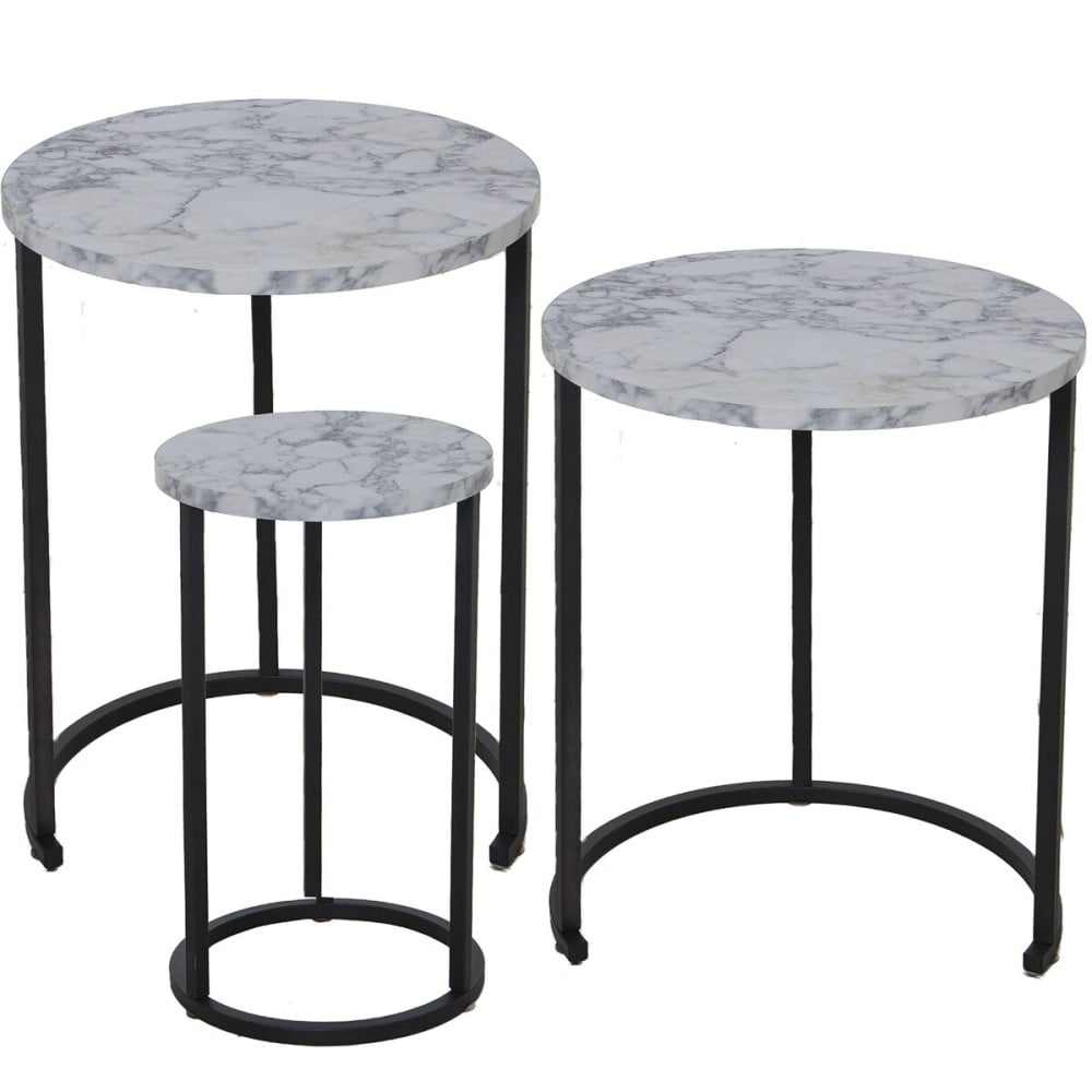 Jeu de 3 tables Alexandra House Living Noir Gris Bois