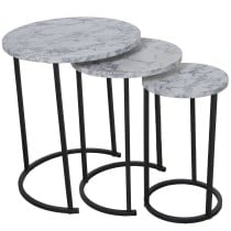 Jeu de 3 tables Alexandra House Living Noir Gris Bois