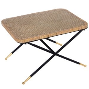 Centre Table Alexandra House Living Brown Black Rattan Natural Fibre 70 x 45 x 50 cm