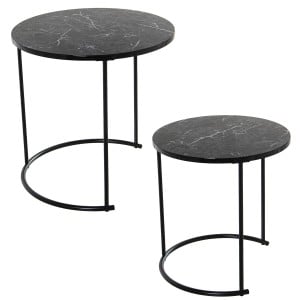 Set of 2 tables Alexandra House Living Black Metal