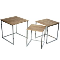 Jeu de 3 tables Alexandra House Living Marron Bois