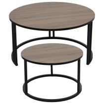 Jeu de 2 tables Alexandra House Living Marron Noir Bois