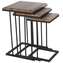 Jeu de 3 tables Alexandra House Living Marron Noir Bois