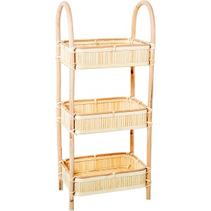 Regal Alexandra House Living Beige Rattan Naturfaser 34 x 80 x 23 cm