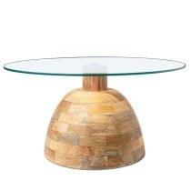 Table Basse Alexandra House Living Marron Transparent Verre 78 x 41 x 78 cm