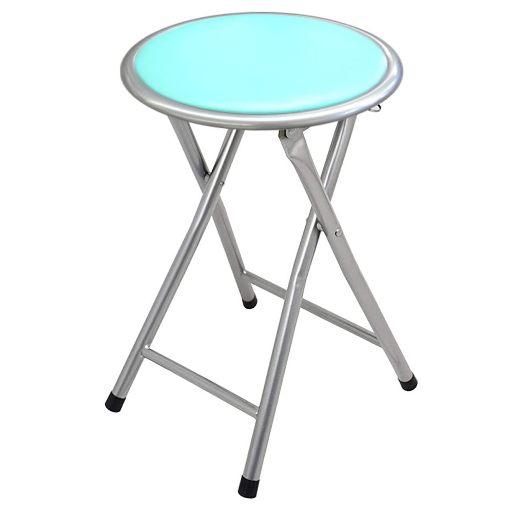 Folding Stool Alexandra House Living Blue Wood 30 x 45 x 30 cm