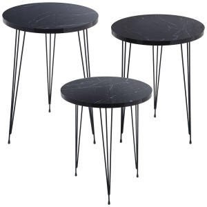 Set of 3 tables Alexandra House Living Black