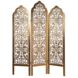 Folding screen Alexandra House Living Golden Wood 135 x 184 x 2 cm