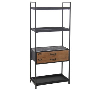 Shelves Alexandra House Living Brown Black Metal 60 x 140 x 30 cm