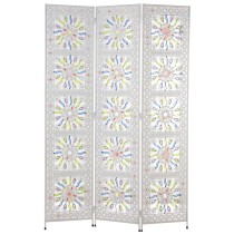 Folding screen Alexandra House Living White Metal 120 x 172 x 3 cm