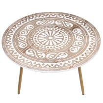 Centre Table Alexandra House Living White Brown Metal 90 x 42 x 90 cm