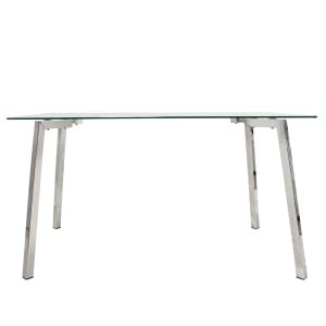 Table de Salle à Manger Alexandra House Living Gris Transparent Verre 140 x 75 x 80 cm