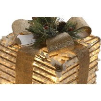 Weihnachtsschmuck DKD Home Decor Weiß Gold natürlich 25 x 25 x 25 cm (3 Stücke)