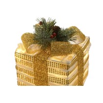 Weihnachtsschmuck DKD Home Decor Weiß Rot Gold 25 x 25 x 25 cm (3 Stücke)