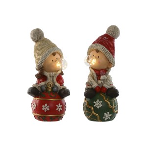 Christmas bauble Home ESPRIT White Red Green 20,5 x 23 x 51 cm (2 Units)