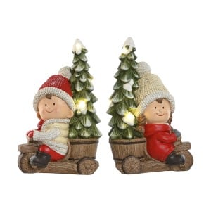 Weihnachtsschmuck Home ESPRIT Rot grün 31,5 x 20 x 50 cm (2 Stück)