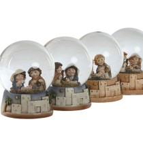 Crèche de Noël Home ESPRIT Multicouleur Résine Aluminium Verre 8 x 8 x 10 cm (4 Unités)