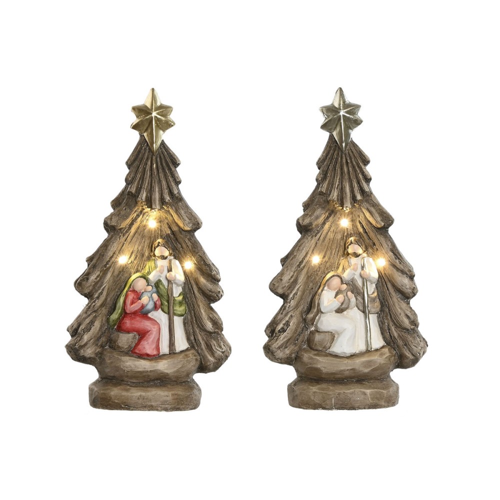 Christmas nativity set Home ESPRIT Green Grey Magnesium 23 x 13,5 x 45 cm (2 Units)