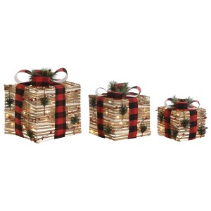 Weihnachtsschmuck DKD Home Decor Rot natürlich 25 x 25 x 25 cm (3 Stücke)