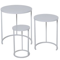 Jeu de 3 tables Alexandra House Living Blanc Gris Bois