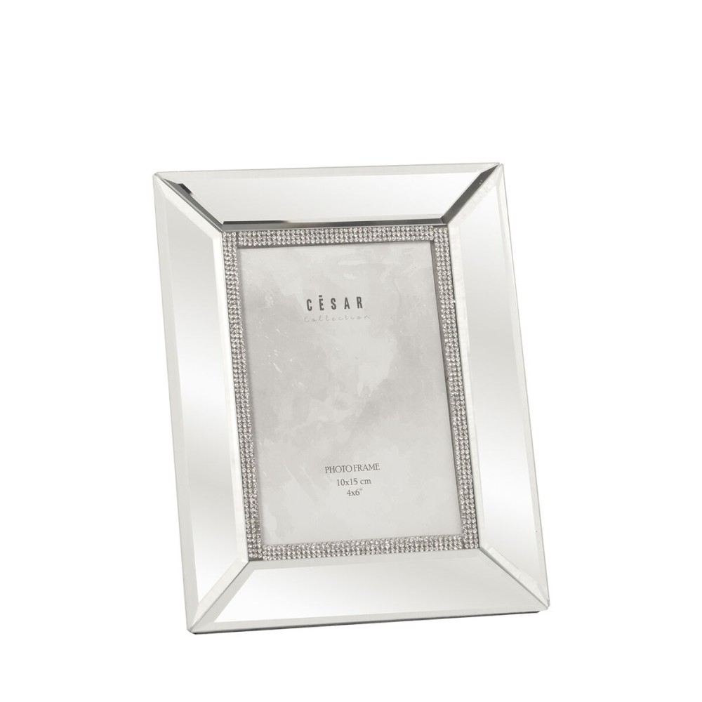 Photo frame Alexandra House Living Grey Crystal Mirror 10 x 15 x 2 cm