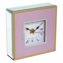 Horloge de table Alexandra House Living Rose Verre 14 x 14 x 4 cm