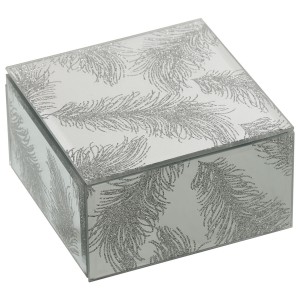 Jewelry box Alexandra House Living Grey Crystal Mirror 12 x 6 x 12 cm