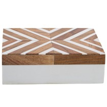 Jewelry box Alexandra House Living White Brown Plastic 18 x 6 x 13 cm