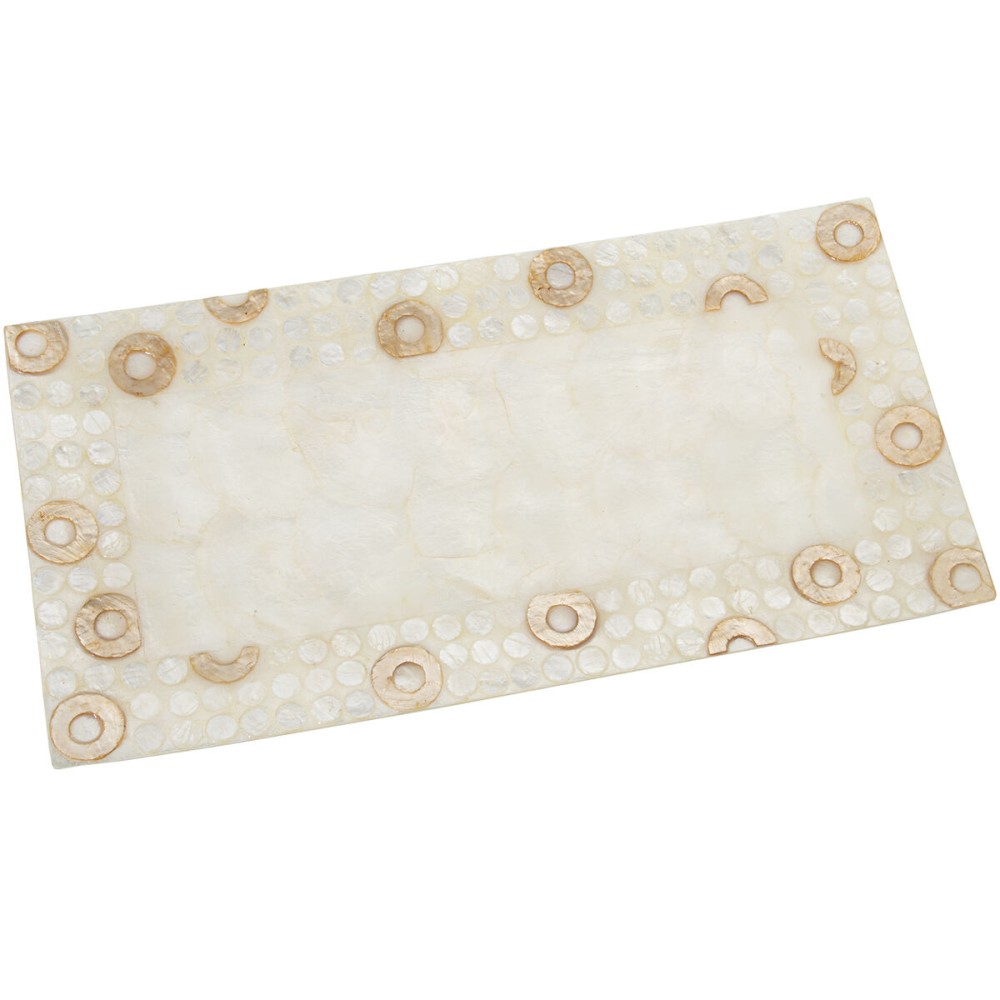 Centre de Table Alexandra House Living Marron Nacre noire 40 x 1 x 20 cm