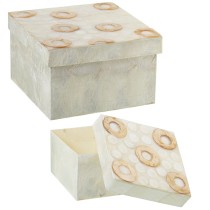 Set of decorative boxes Alexandra House Living Brown Mother of pearl 2 Pieces