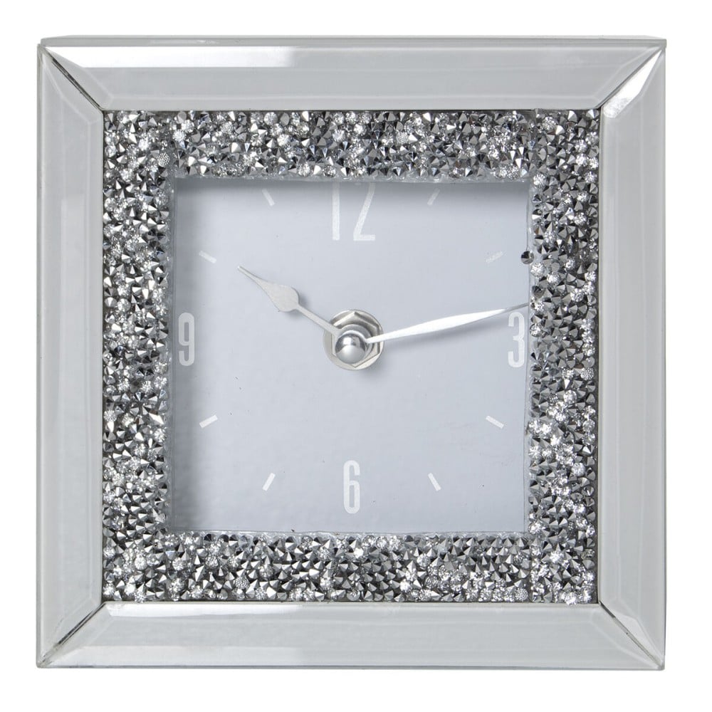 Table clock Alexandra House Living Grey Crystal 14 x 14 x 5 cm