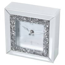 Table clock Alexandra House Living Grey Crystal 14 x 14 x 5 cm