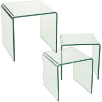 Set of 3 tables Alexandra House Living Transparent Crystal