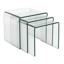 Jeu de 3 tables Alexandra House Living Transparent Verre