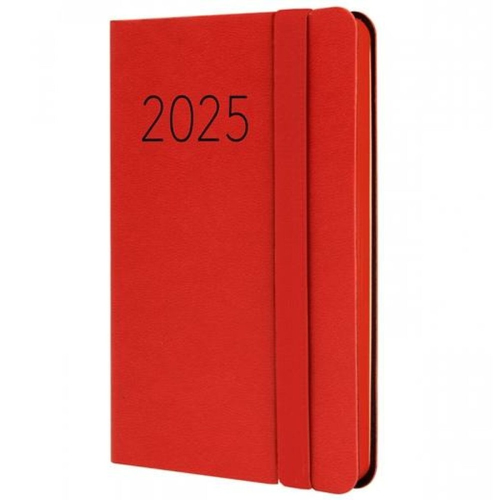 Agenda Finocam FLEXI Rouge Mini 8,2 x 12,7 cm 2025 Lisse