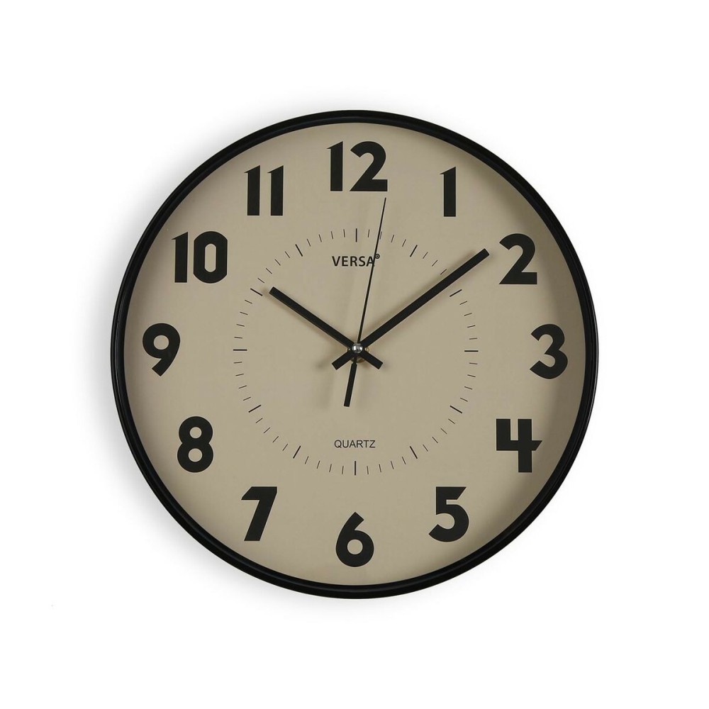 Horloge Murale Versa Beige Plastique 4 x 30 x 30 cm