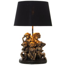 Desk lamp Alexandra House Living Black Gold Golden Plastic 40 W 31 x 48 x 31 cm Monkeys