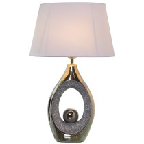 Tischlampe Alexandra House Living Schwarz Grau Bunt Silberfarben aus Keramik 40 W 32 x 50 x 20 cm