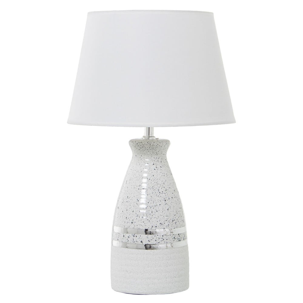 Tischlampe Alexandra House Living Weiß Silberfarben aus Keramik 60 W 14 x 35 x 15 cm