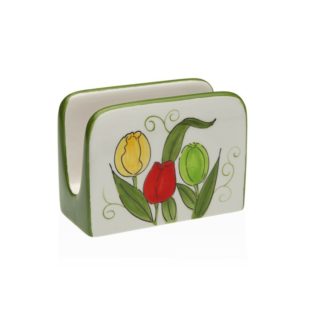 Napkin holder Versa Ceramic 5 x 8 x 11 cm Tulip