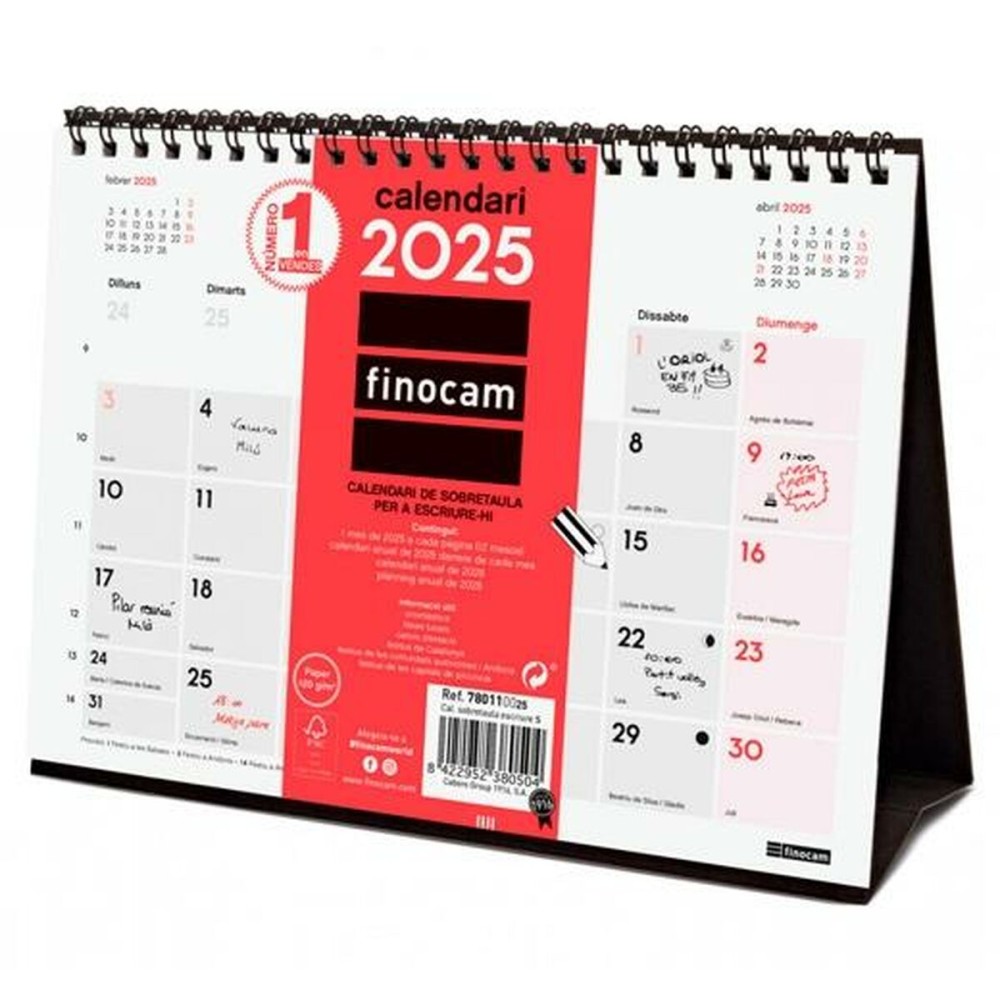 Desktop Calendar Finocam Paper 21 x 15 cm 2025