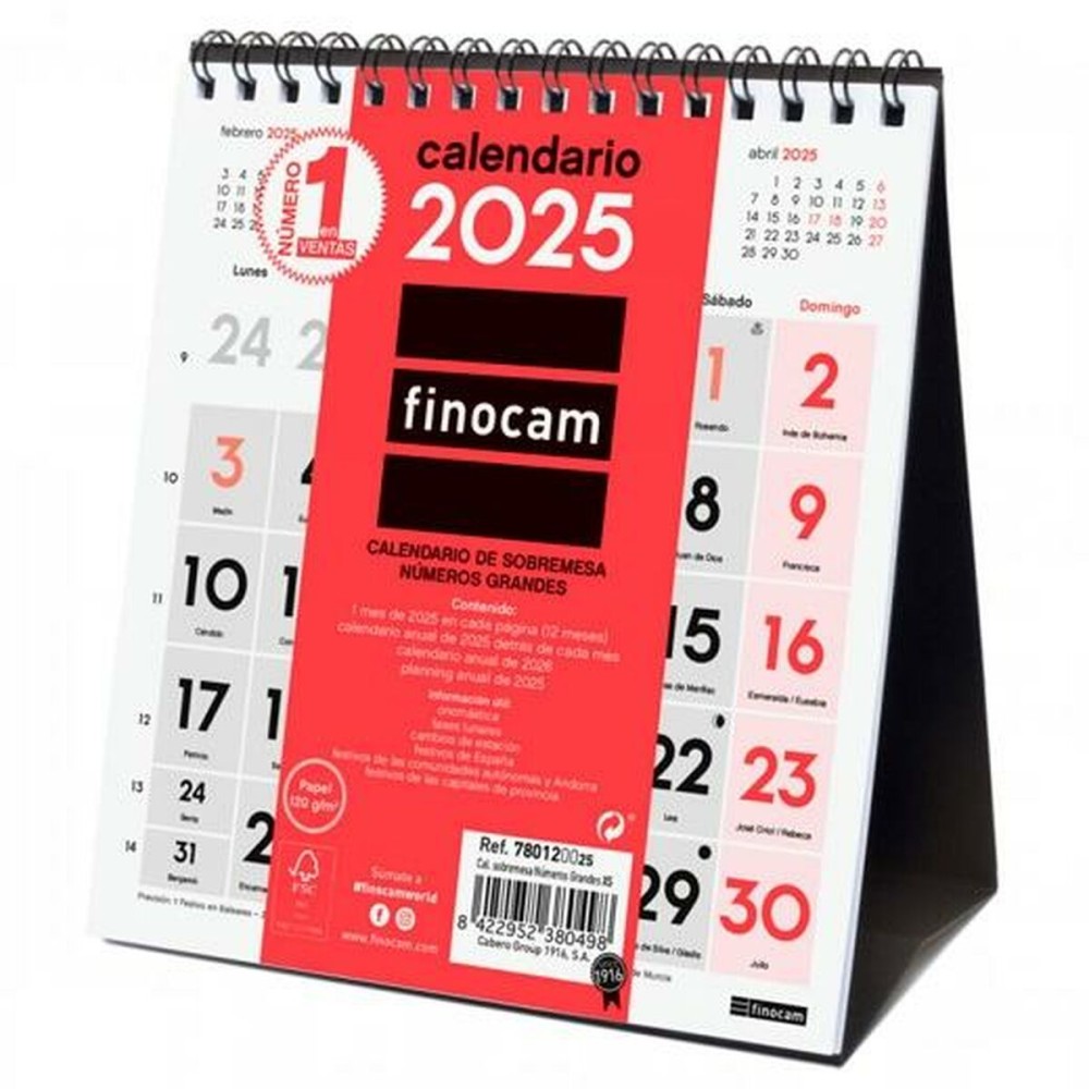 Desktop Calendar Finocam Paper 14 x 15 cm 2025