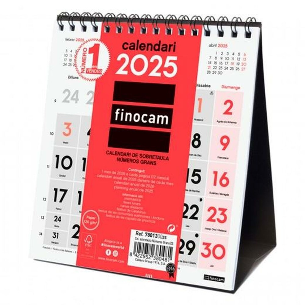 Calendrier de bureau Finocam Papier 14 x 15 cm 2025