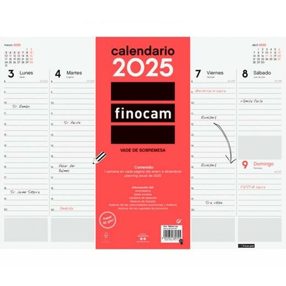 Tischkalender Finocam Papier 42 x 31 cm 2025 Wochenansicht