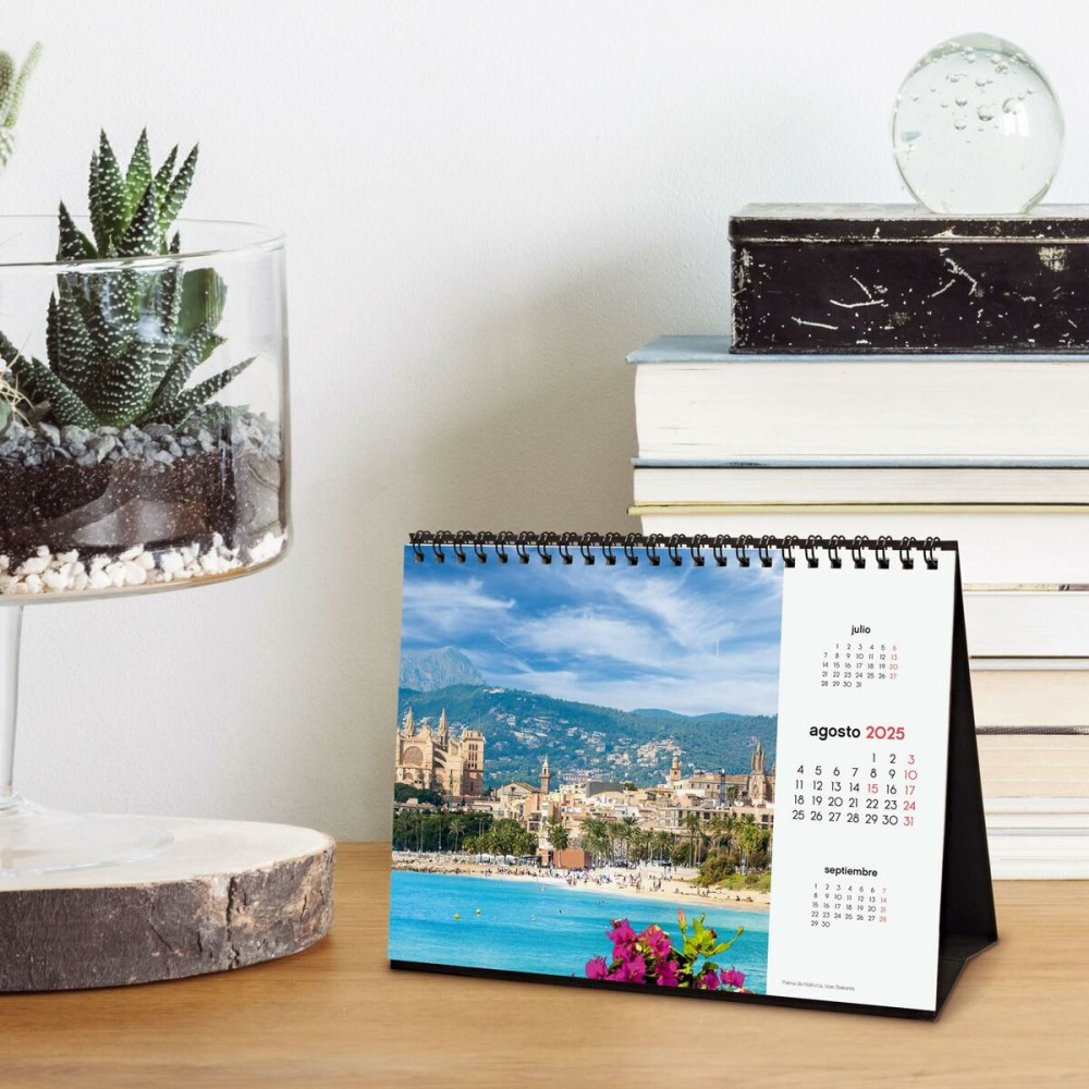 Desktop Calendar Finocam CIUDADES CON ENCANTO Multicolour Paper 21 x 15 cm 2025