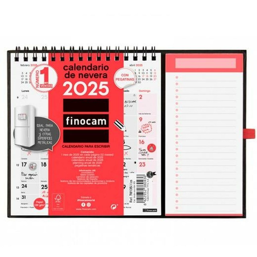 Wall calendar Finocam Paper 2025 14 x 15 cm