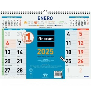 calendrier mural Finocam Multicouleur Papier 2025 43 x 31 cm