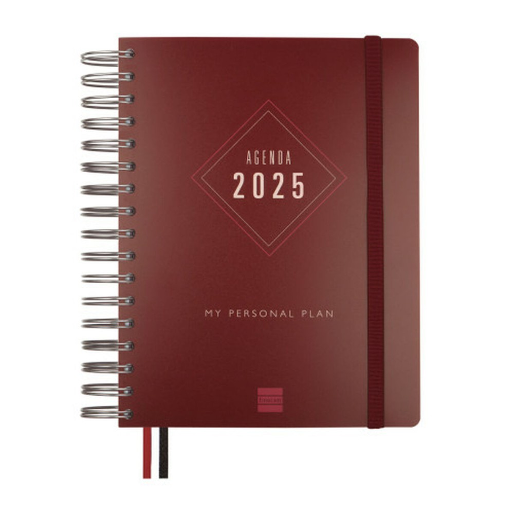 Diary Finocam TEMPUS Burgundy Quarto 15,5 x 21,7 cm 2025